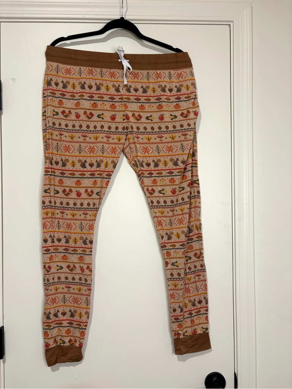 Little Sleepies Brown & Cream Holiday Patterned Pajama Joggers